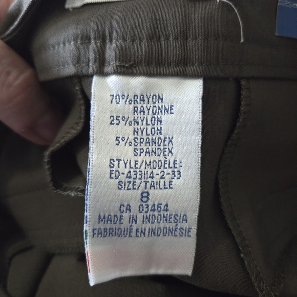 Reitmans Olive Straight Leg Pants Size 8 - Picture 5 of 6